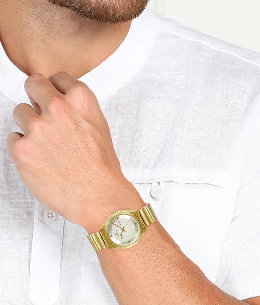 TITAN ANALOG WATCH WITH DAY & DATE - GOLDEN